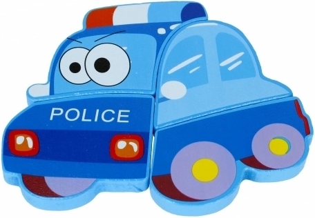 Vrolijk motief van een politieauto