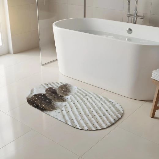 Antislip badmat met steenmotief