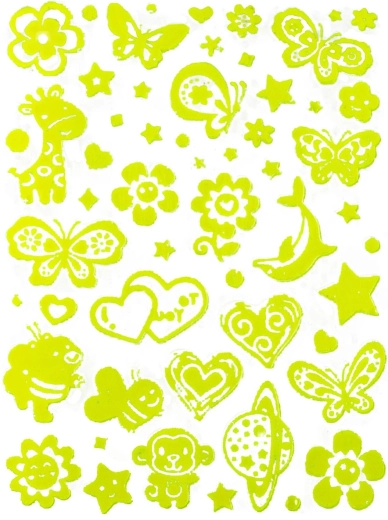 Fluorescerende stickers voor een “lichtgevend” effect