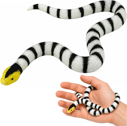 Realistische rubberen slang zwart-wit 33 cm