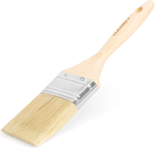 Platte verfkwast met houten handvat 75 mm