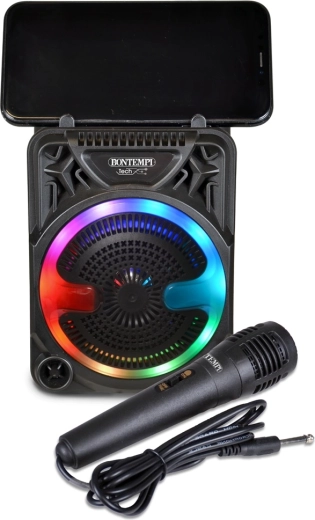 Karaokeplezier met microfoon in de verpakking