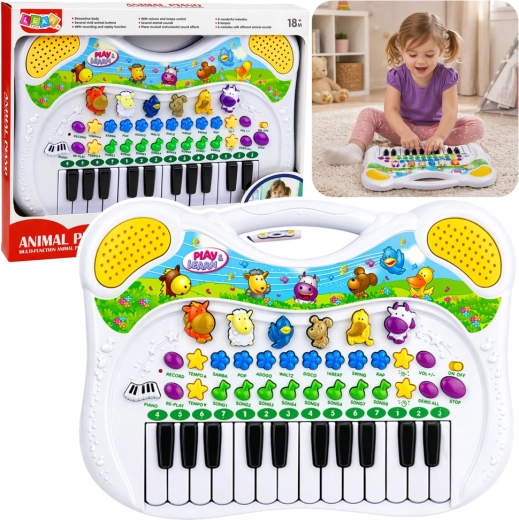 Interactieve educatieve kinderpiano met dierengeluiden en melodieën