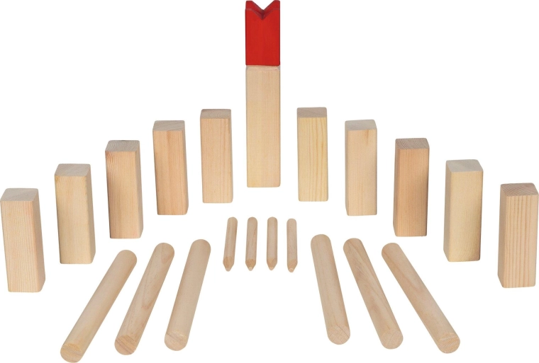 Buitenspel Kubb met katoenen zakje
