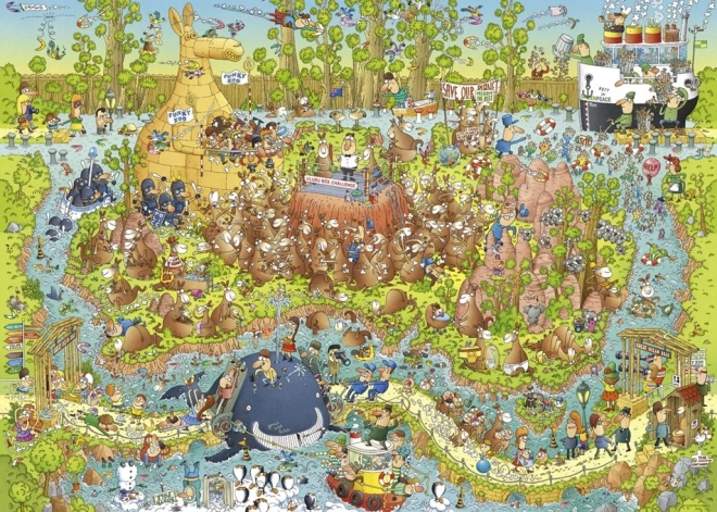 Puzzle HEYE Gekke Dierentuin: Australische expositie 1000 stukjes