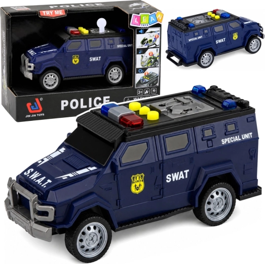 SWAT-eenheidsauto met licht en geluid 1:32, 15 cm - 1 stuk