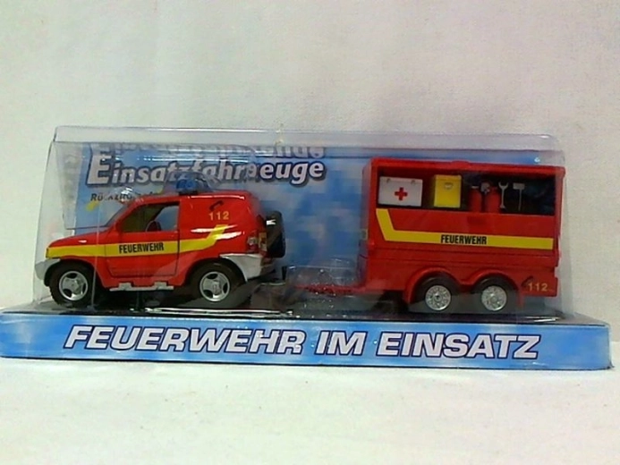 Brandweerauto met aanhanger 13 cm