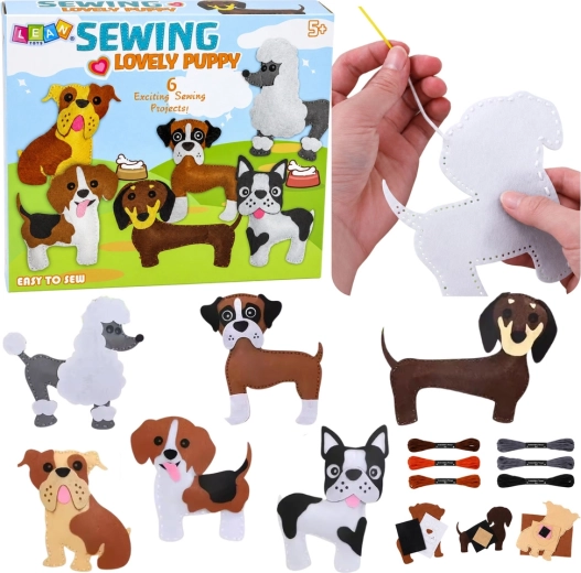 Creatieve vilt-naaiset – schattige hondjes (6 stuks)
