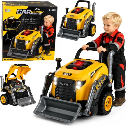 Kinder-montagebulldozer Kleine Monteur met licht, geluid en stoom