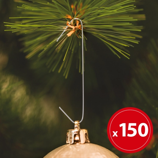 Zilveren haakjes voor kerstversieringen, 150 stuks