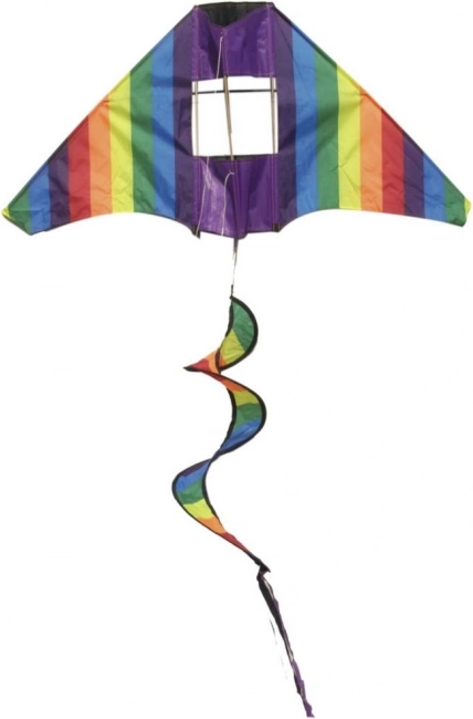Kleurrijke vlieger met draaiende regenboog