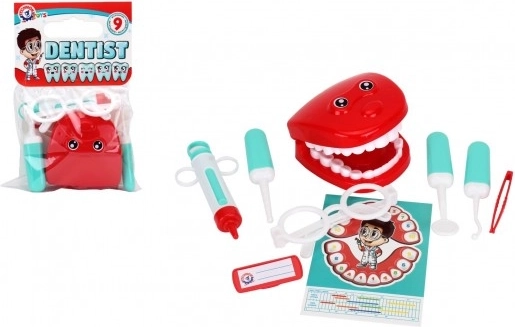 Tandartsset voor kinderen – plastic dokterspeelgoed met instrumenten en kaakmodel