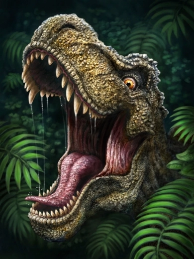 Norimpex diamond painting – aanvallende dinosaurus (30 × 40 cm)