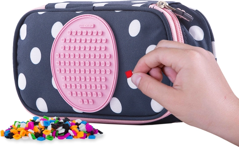 Pixie Crew studentenetui blauw met witte stippen