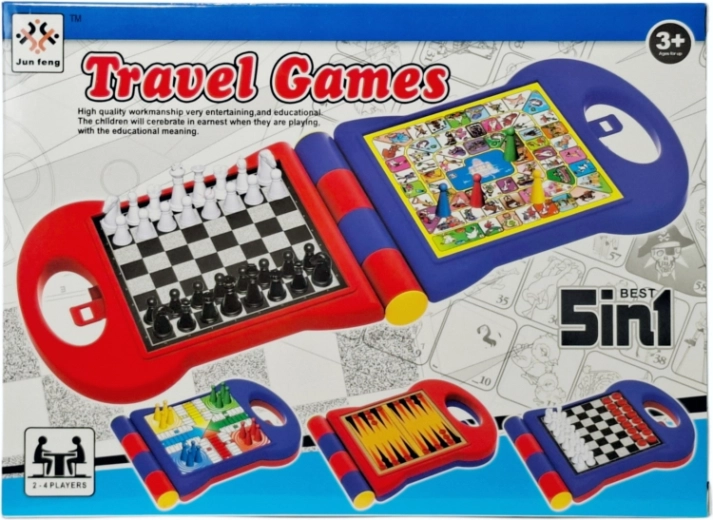 Reisset met spellen 5-in-1