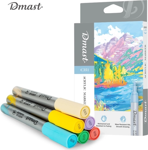 Acrylmarkers – set van 6 stuks