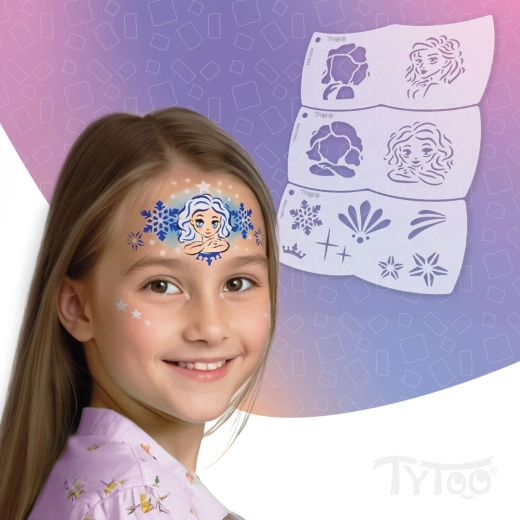 TyToo Mosaic sjablonen voor schminken van het gezicht IJskoningin – 3 stuks