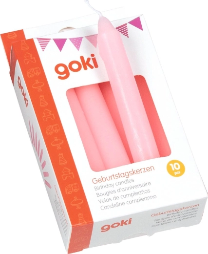 Roze verjaardagskaarsjes voor treinen - 10 stuks