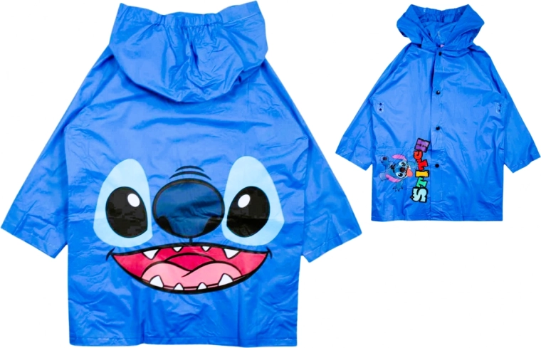 Disney Stitch kinderregenjas blauw met capuchon