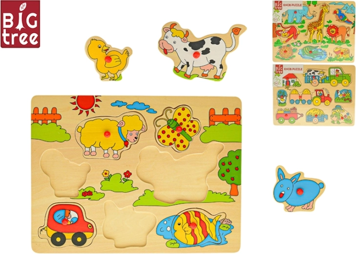 Houten inlegpuzzel Big Tree 30 × 22,5 cm, 3 motieven