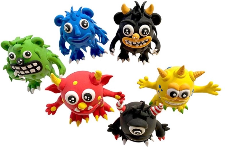 Zelfhardende boetseerklei voor kinderen – monstertjes, 15 tubes