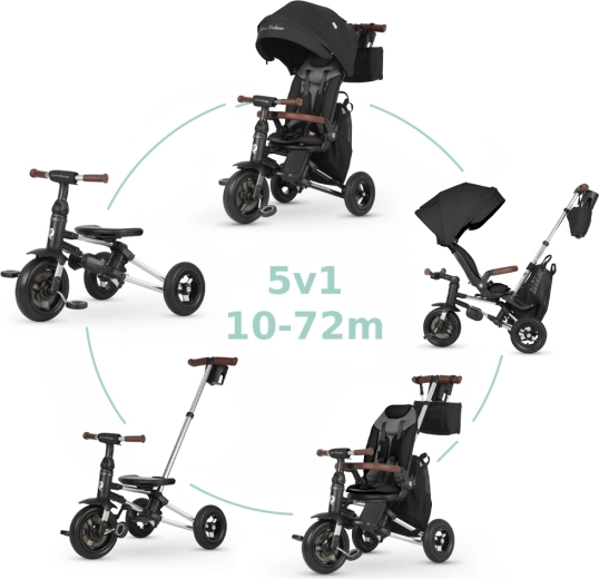 Qplay driewieler Nova Deluxe 5-in-1 zwart