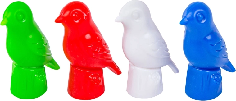 Kleurige vogels en een compact speelbord