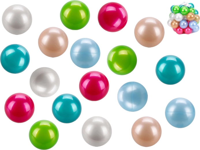 Parelmoer plastic ballen voor de speelhoek 8 cm – set van 40 stuks