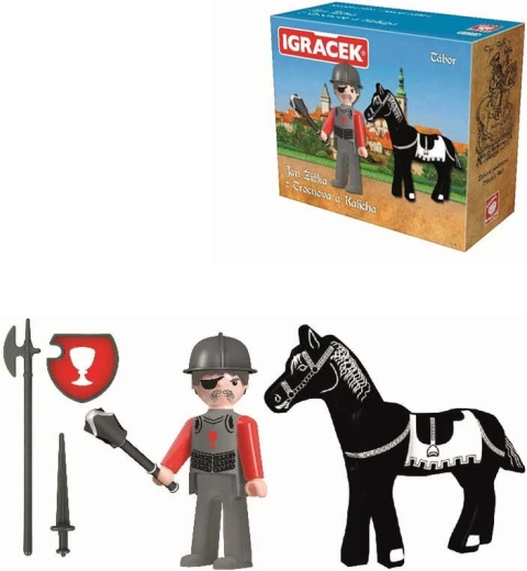 Igráček Jan Žižka uit Trocnov en Kalich set met paard en accessoires