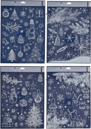 Raamdecoratiefolie Kerst 30 × 42 cm (4 varianten)