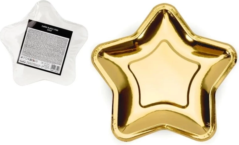 Papieren bord in stervorm goud 18 cm - 1 stuk