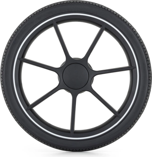 Vlotte rit dankzij grote rubberen wielen en vering