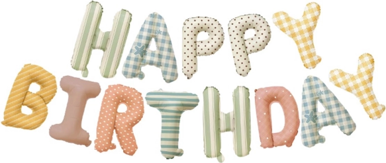 Ballonnenslinger met de tekst Happy Birthday, lengte 4 m