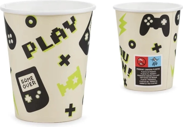 Gamer papieren bekers 220 ml mix designs