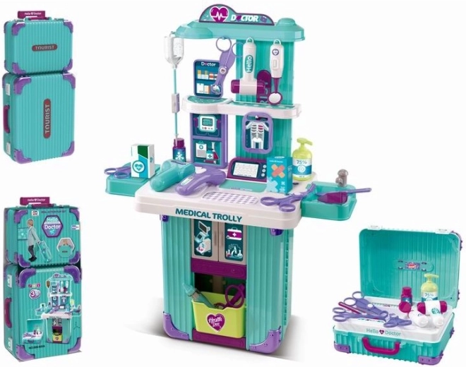 Blauwe kinderartsenset met 2 koffertjes