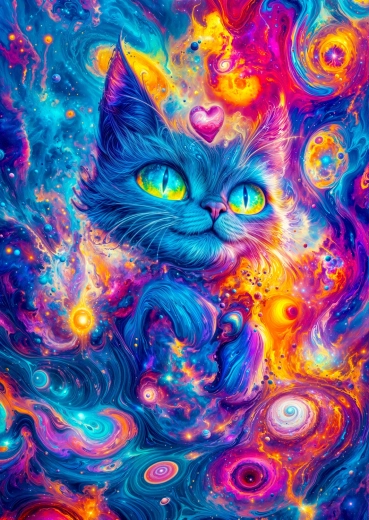 Enjoy puzzel Kosmische kat 1000 stukjes