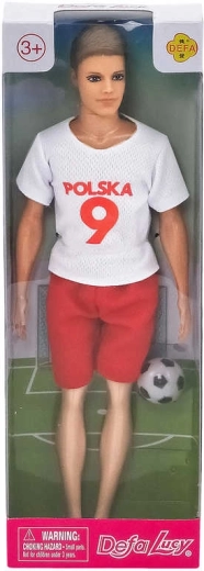 Defa Lucy pop – voetbalster in tenue Polen met bal 30 cm - 1 stuk