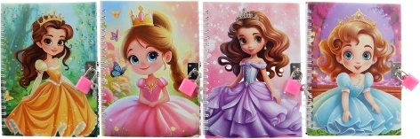 Notitieboekje met slot, prinsessen