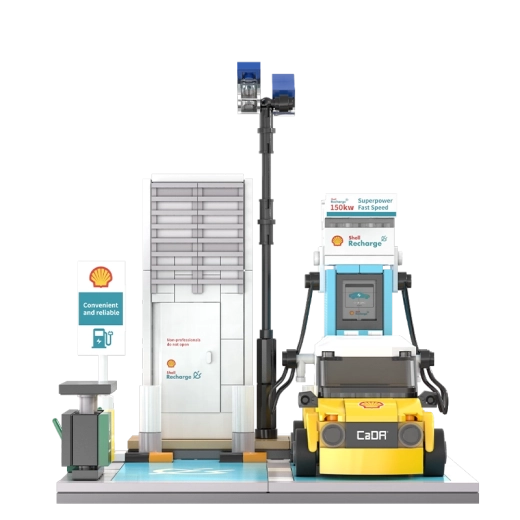 Compacte gele auto inclusief parkeerplek