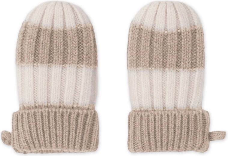 Lodger merino handschoenen Stripe beige 0–12 maanden