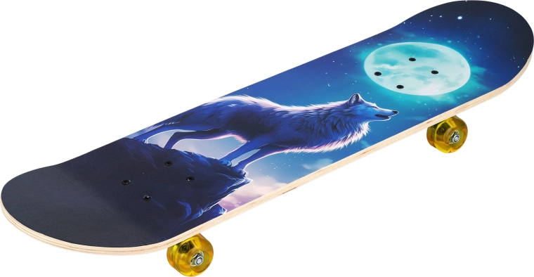 Skateboard Wolf 31" met wolvenmotief