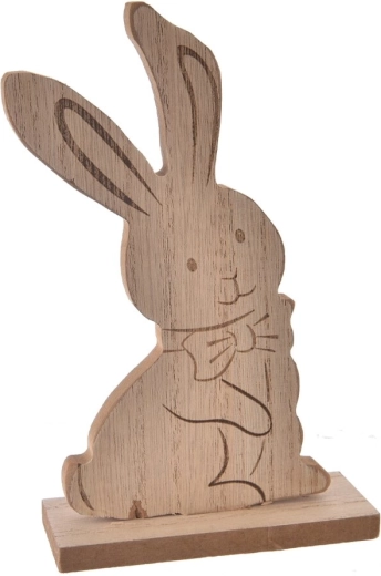 Houten konijn beige 18 cm