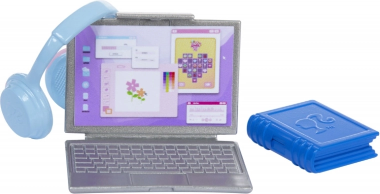 Laptop en koptelefoon om leren na te spelen