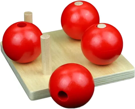 Op de pinnetjes plaatsen traint de coördinatie