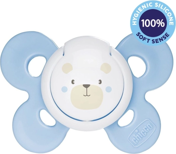 Chicco fopspeen Physio Comfort siliconen 2–6 maanden, voor jongens – beertje