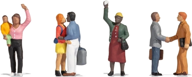 Noch set figuren afscheid nemen op het station H0