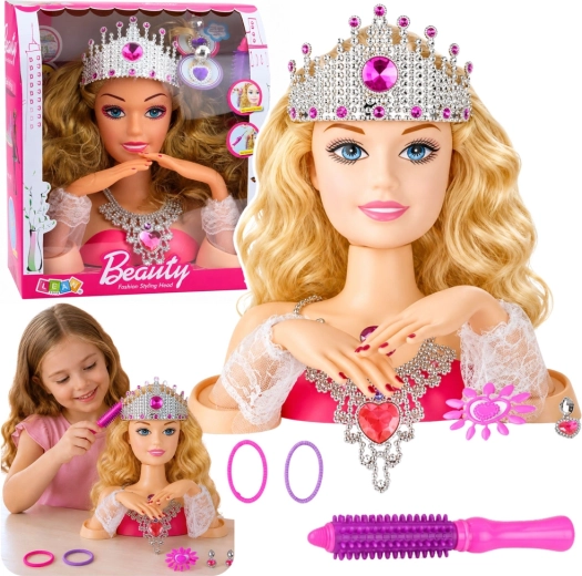 Poppenhoofd voor het kammen en stylen van haar met accessoires
