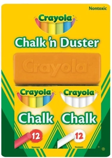 Crayola krijt wit en gekleurd met wisser