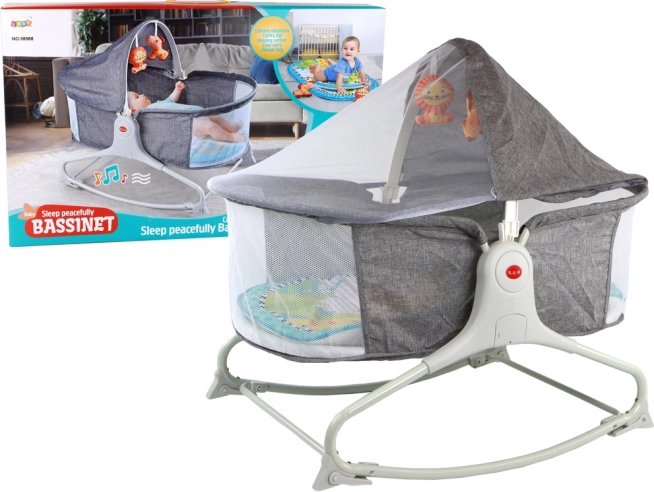 Multifunctioneel babywipje en wiegje 2-in-1 met speelmat – Grijs