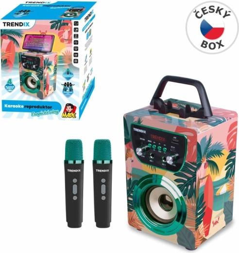 Karaokeluidspreker Tropical Vibes met 2 draadloze microfoons